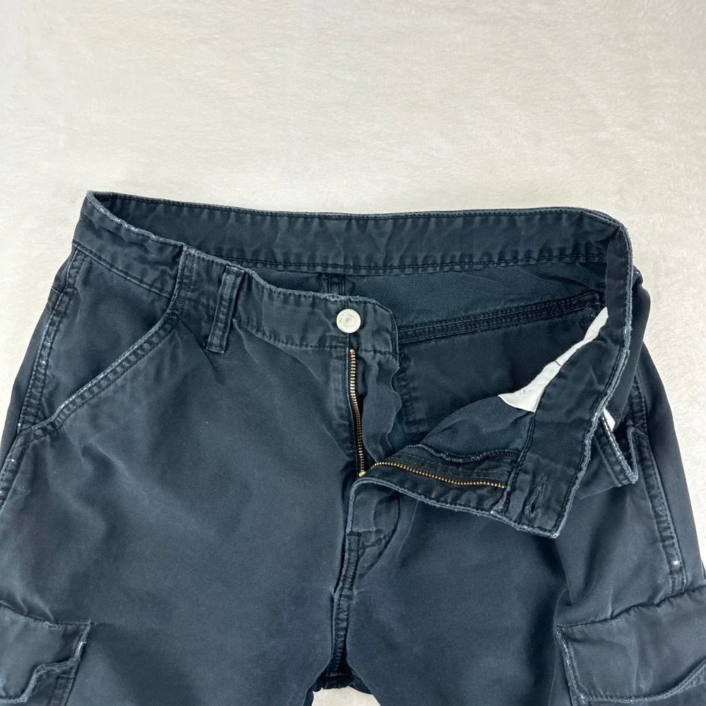 Levi's Cargo Shorts Mens 30 Black Utility Relaxed Fit Cotton Workwear Distressed